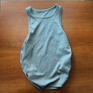 Gray never worn ruched sides crop tank top